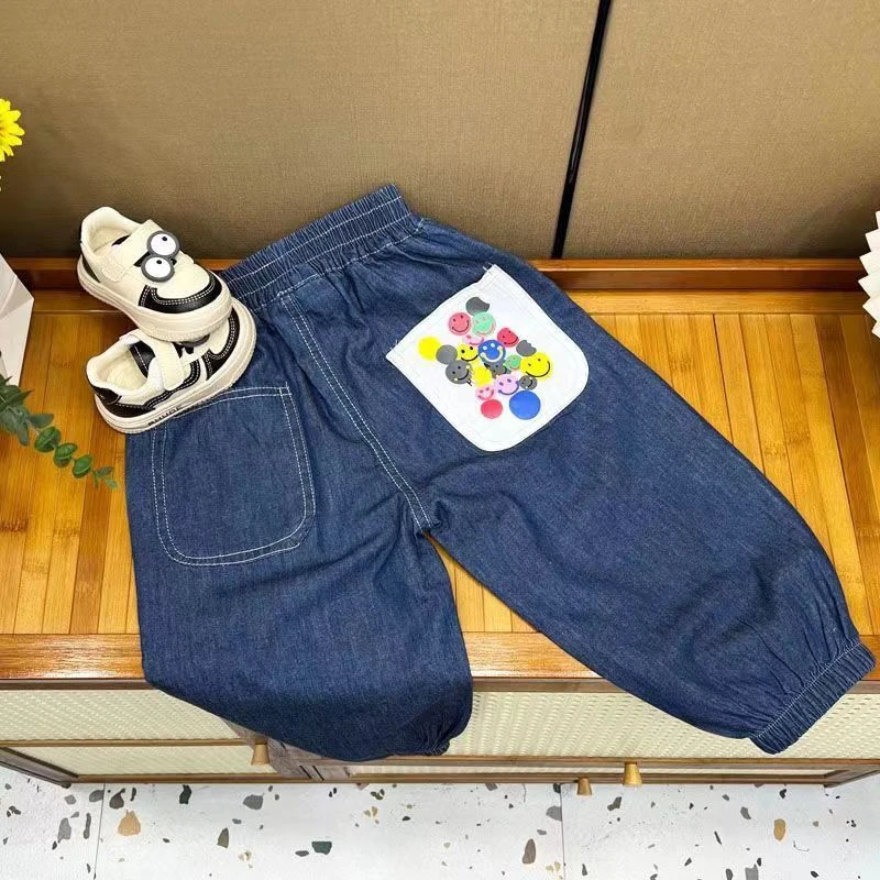 2024清凉夏日男女童夏季裤子新款儿童长裤休闲宝宝薄款牛仔裤宝宝
