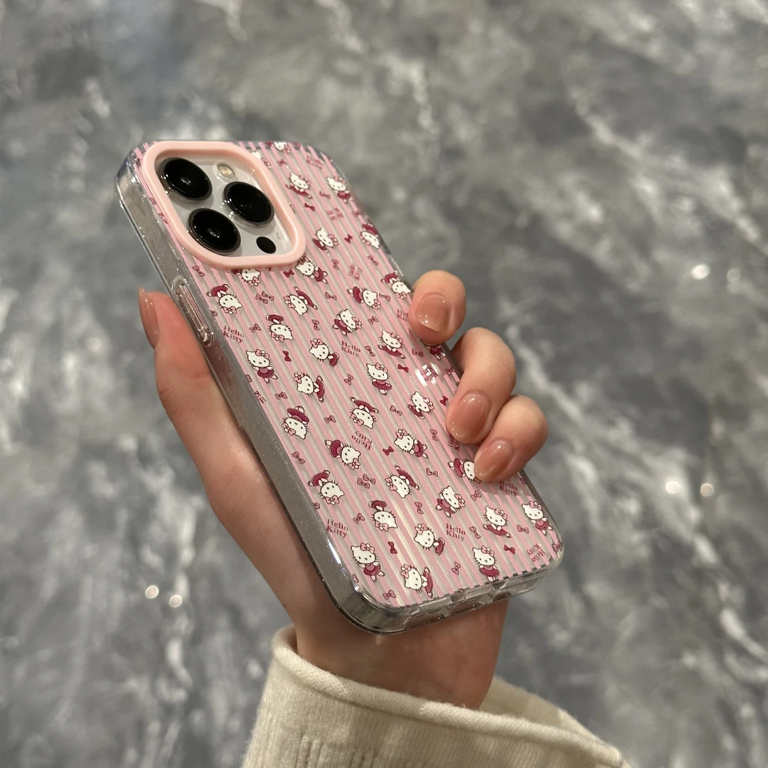 跳舞KT猫苹果15promax手机壳iPhone14新款13简约透明12女款全包女