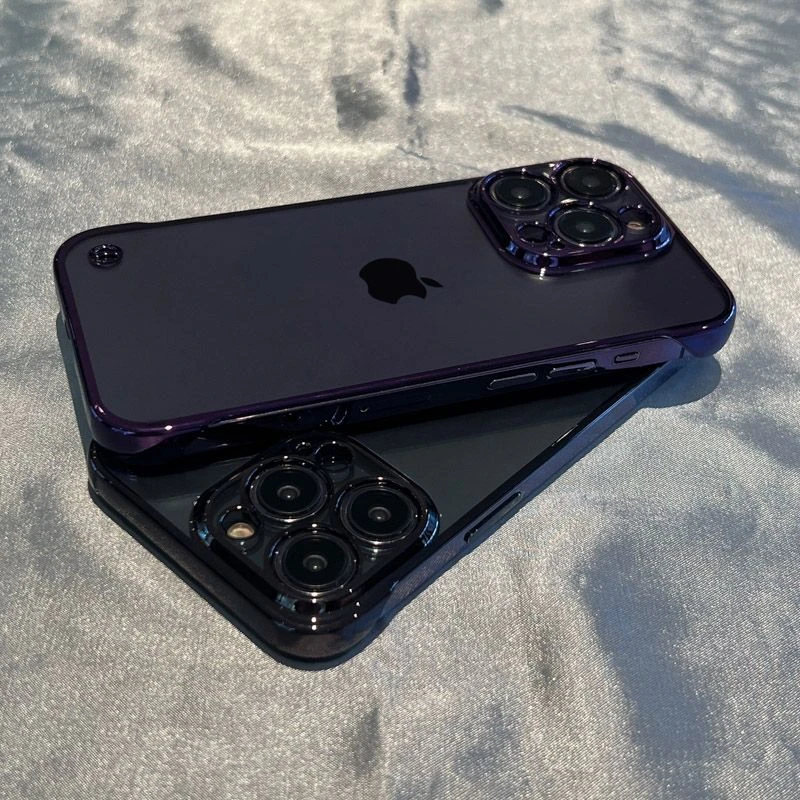 无边框苹果14手机壳新款iPhone13promax超薄透明pc硬壳11/12pro
