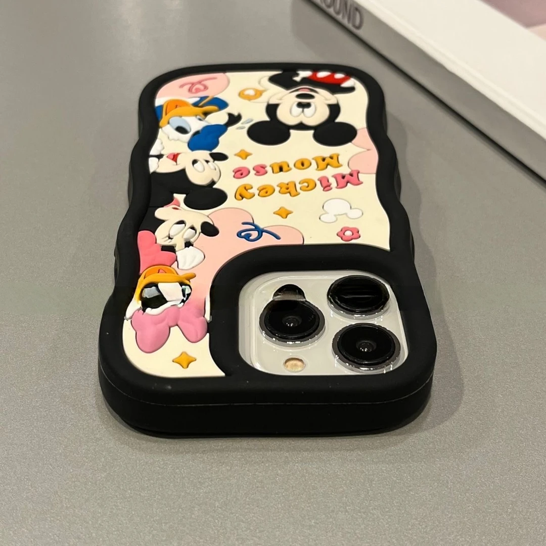 立体卡通米奇iPhone13苹果手机壳14promax防摔12液态硅胶15女款11