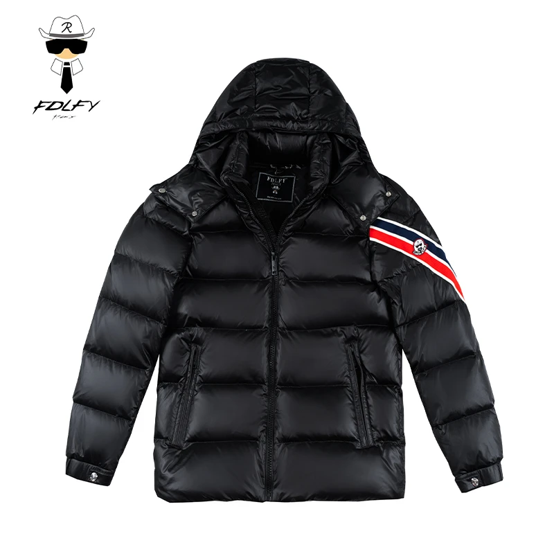 FDLFY老佛爷男装连帽羽绒服冬季2024新款轻奢男士欧货白鸭绒外套
