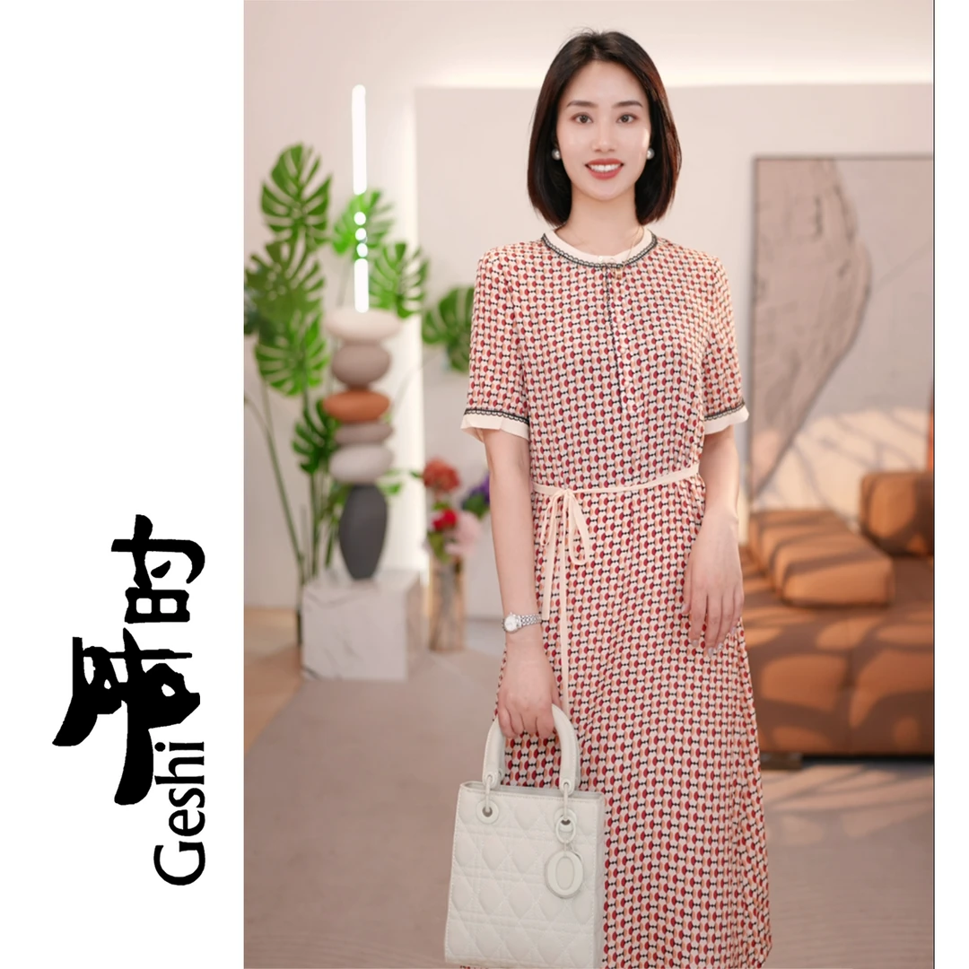 【欧港服饰】24431 设计师气质时尚减龄夏季显瘦轻奢法式女装连衣裙