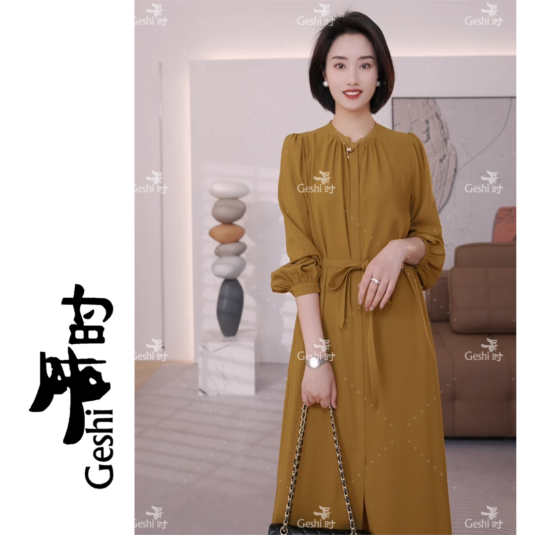 【欧港服饰】316 春夏季2025款气质时尚简约百搭显瘦轻奢修身连衣裙