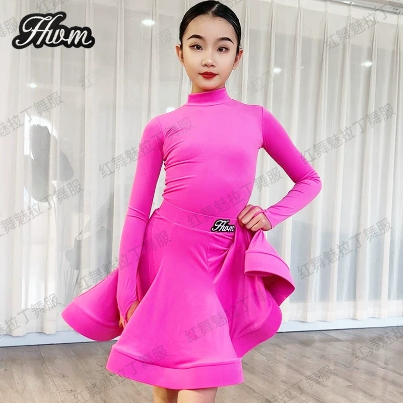 红舞魅新款女童拉丁舞比赛服儿童少儿高级感云朵绒比赛规定表演服