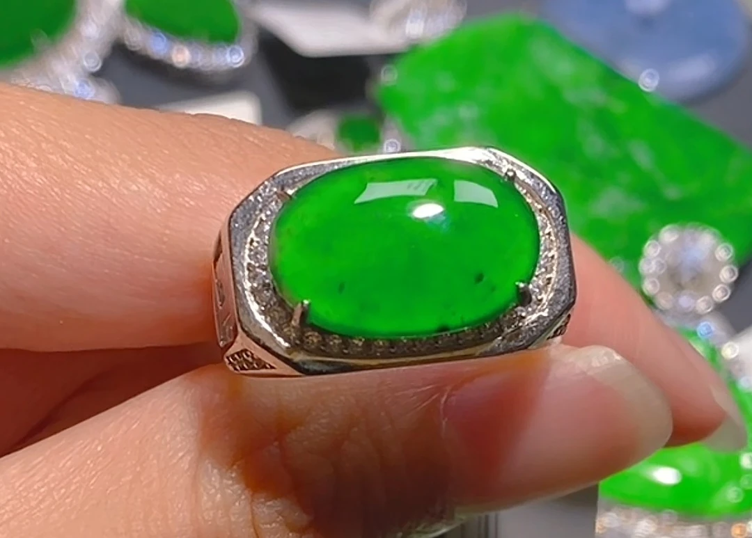正品天然A货翡翠戒指