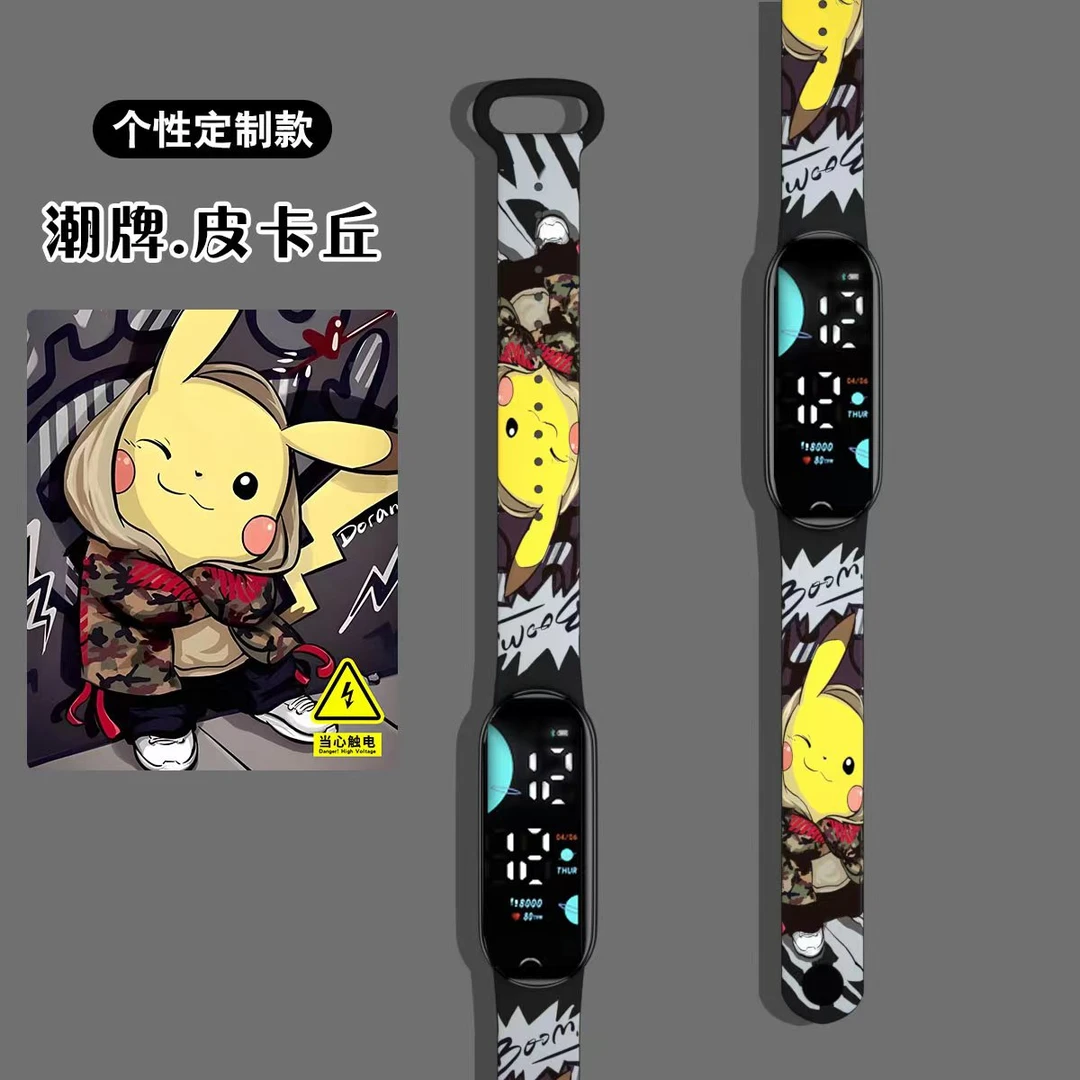 炫酷皮卡丘爆款时尚防水学生手表个性印花初中生简约运动女生手表