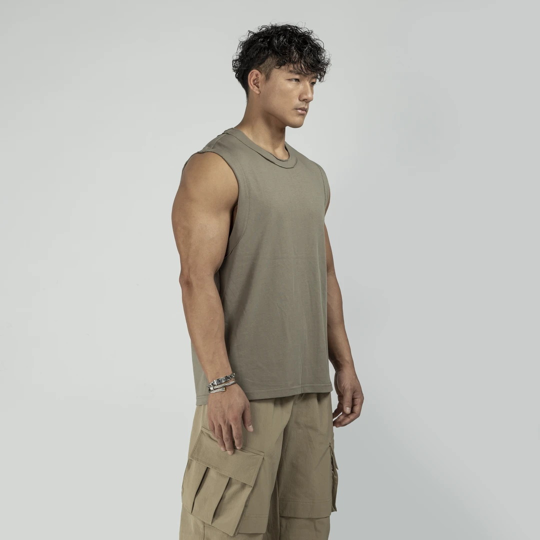 ALLBEFIT夏季休闲宽松潮流无袖男士简约运动背心透气速干健身训练
