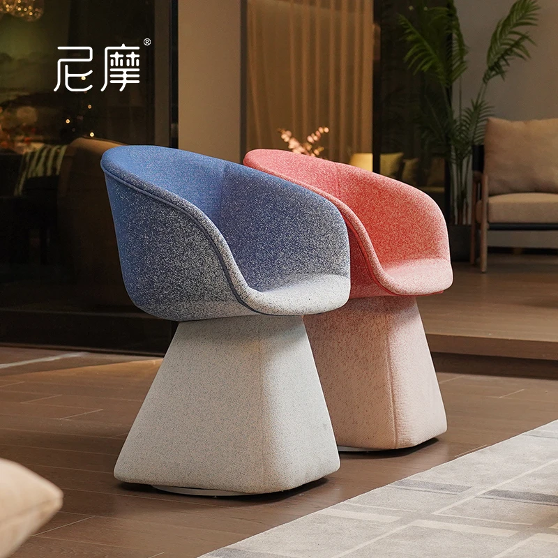 尼摩极简渐变梳妆凳女生卧室可旋转化妆椅奶油风美甲椅轻奢公主椅