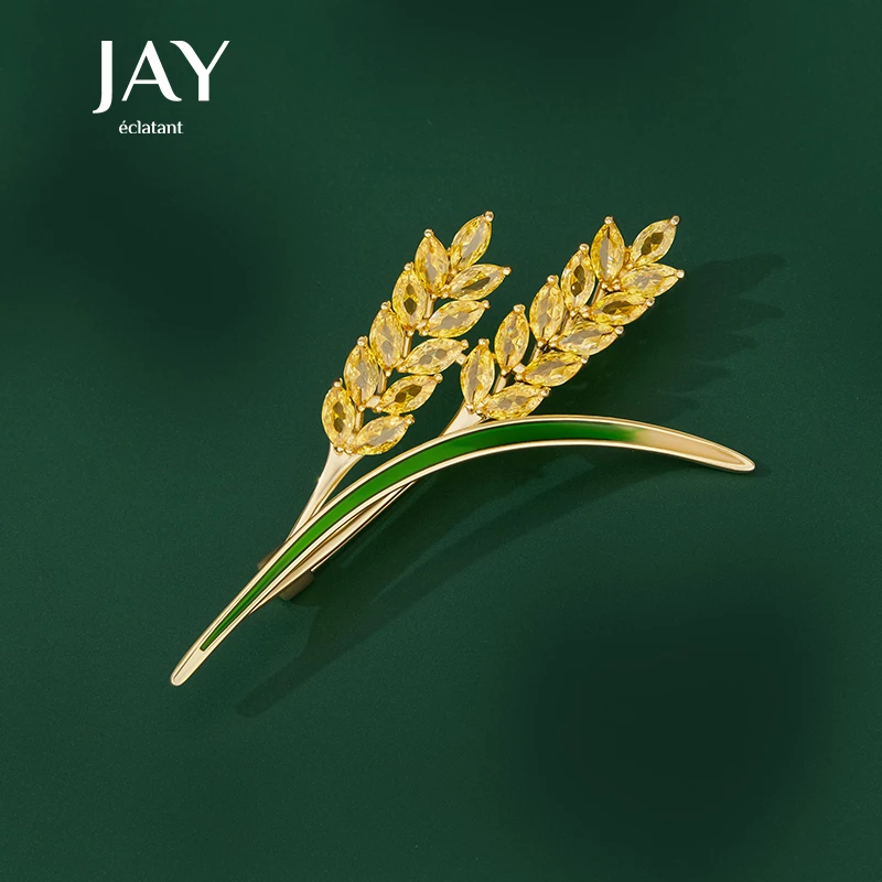 Jay 合金合成锆石胸针 麦穗胸针女款秋冬大衣气质配饰送长辈心意