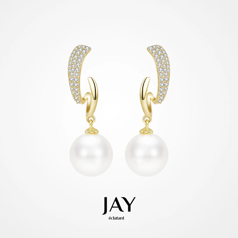 Jay 合金耳饰 秋冬高级感耳环女款轻奢2025年新款方圆脸显瘦耳饰