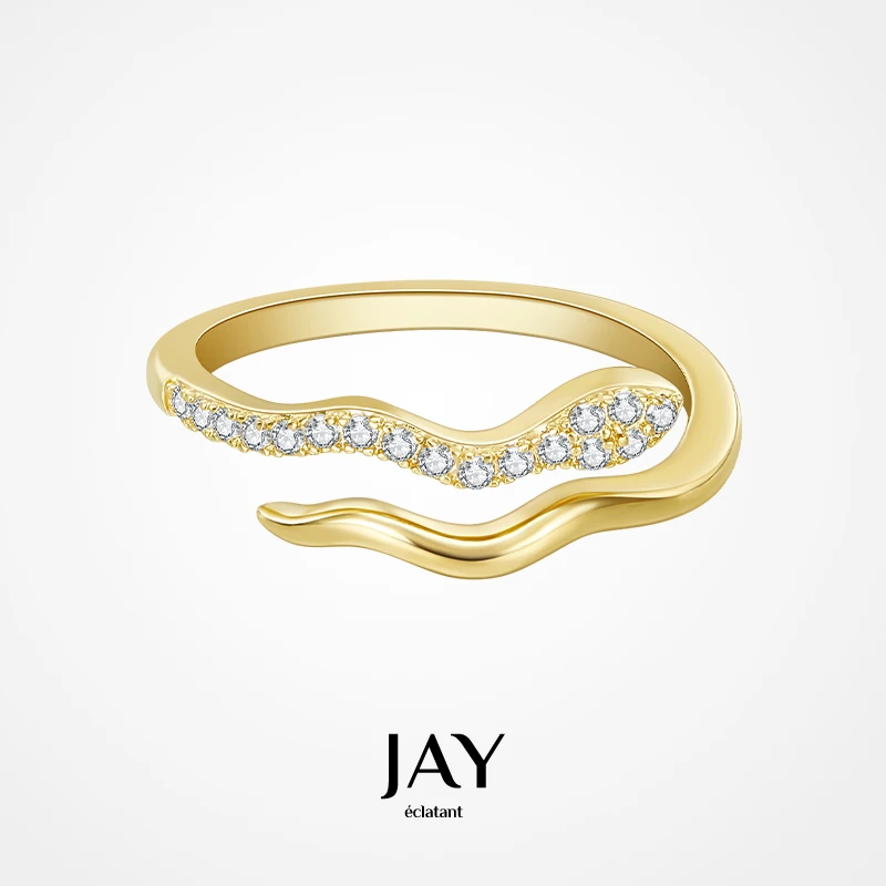 Jay 合金戒指 灵蛇献瑞系列蛇戒指女轻奢小众尾戒蛇年本命年礼物