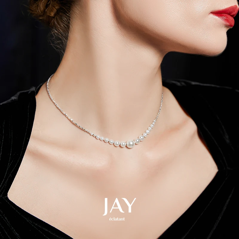 Jay 链子925银 法式项链女2025新款锁骨链高级感颈链夏季气质