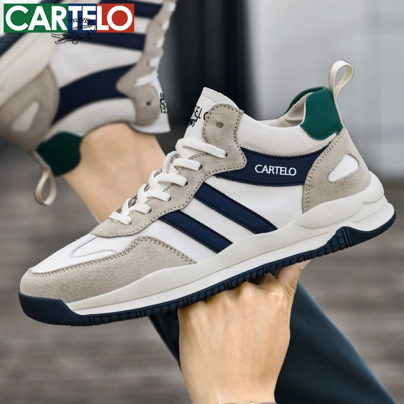 CARTELO/卡帝乐鳄鱼秋季防水真皮潮鞋时尚休闲鞋户外软底手工男鞋