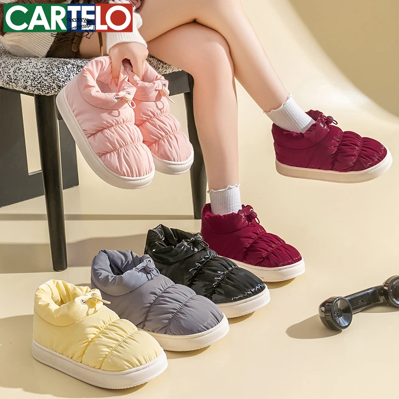 卡帝乐鳄鱼棉拖鞋男女冬季加绒外穿拖鞋包跟室内家居保暖加厚棉鞋