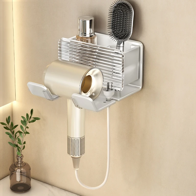 天地鱼轻奢吹风机置物架免打孔卫生间徕芬浴室壁挂戴森风筒收纳架