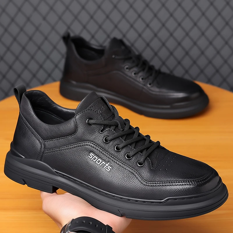 2024新款春秋真皮时尚男士皮鞋潮流工作百搭时尚工装男鞋