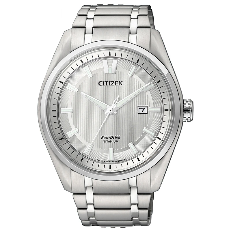 Citizen/西铁城光动能舒博钛白盘腕表简约大气男士手表AW1241-54A