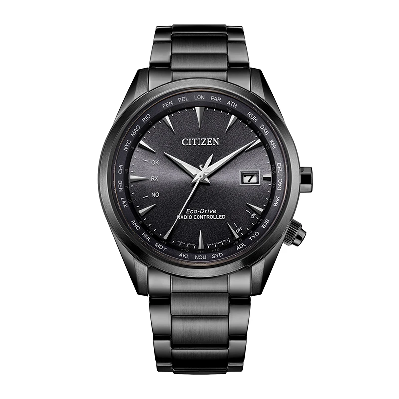 Citizen/西铁城光动能电波手表黑盘简约原装男士腕表CB0275-83E