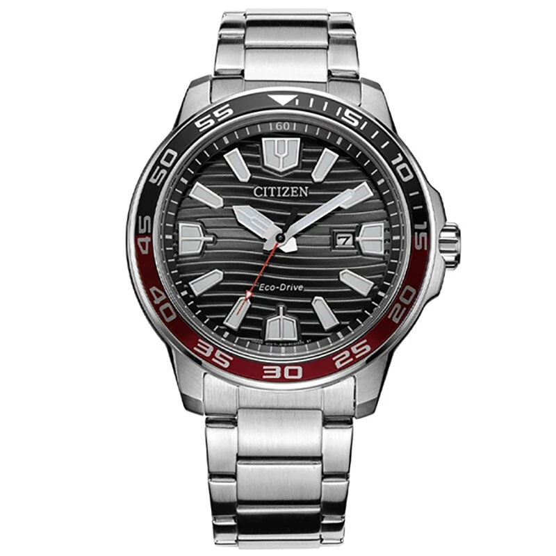Citizen/西铁城经典夜光钢带防水水鬼光动能男表礼物 AW1527-86E