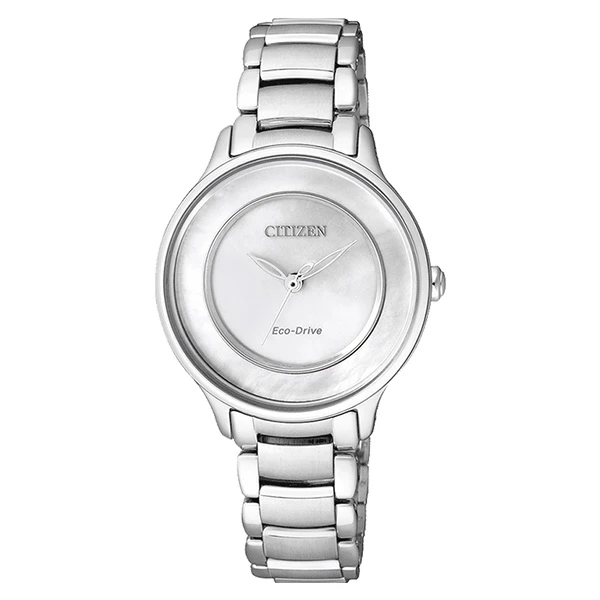 CITIZEN西铁城 光动能不锈钢表带母贝表盘女表EM0380-57D