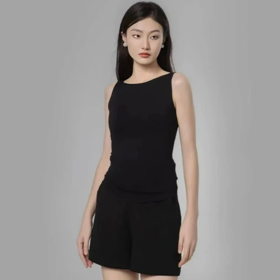 AMASS/阿玛施 新款修身显瘦气质无袖纯色女士吊带背心 5399679