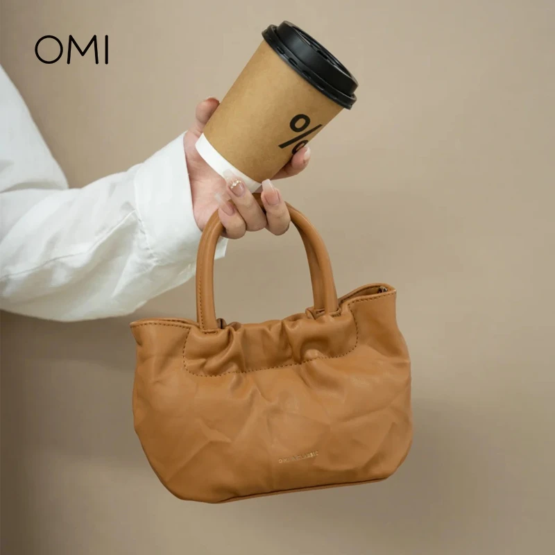 OMI/欧米2024新款手提褶皱饺子手提斜跨包
