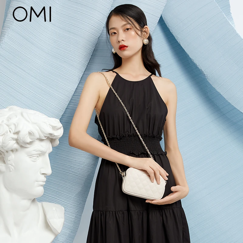 欧米OMI包包女斜挎包2024新款夏季单肩菱格包高级质感小方包女包