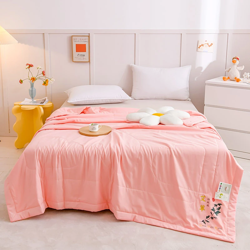 艾草夏被驱蚊被夏凉被防蚊空调被学生宿舍机洗纯色薄款单夏被