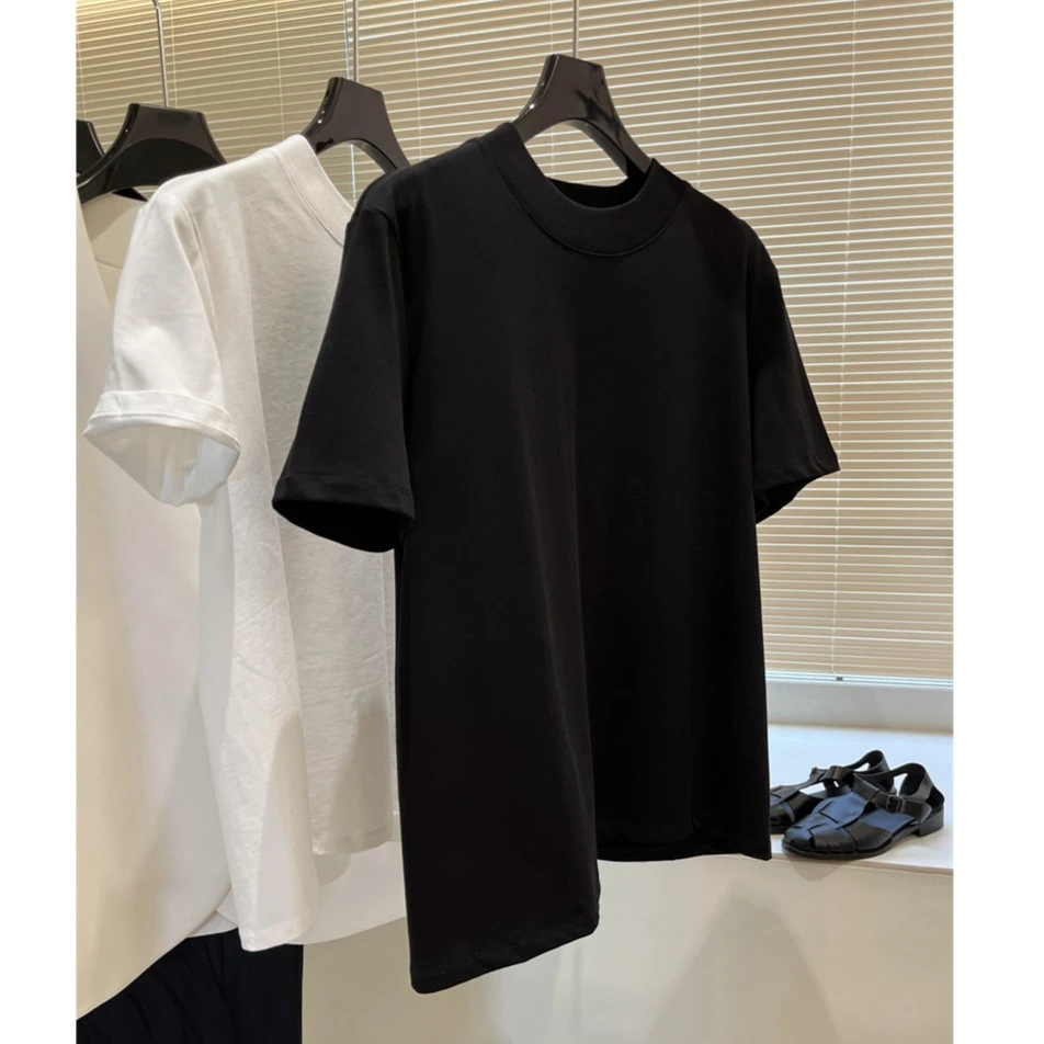IACHOE2023新品舒适圆领夏季纯色简约百搭t恤3531501015