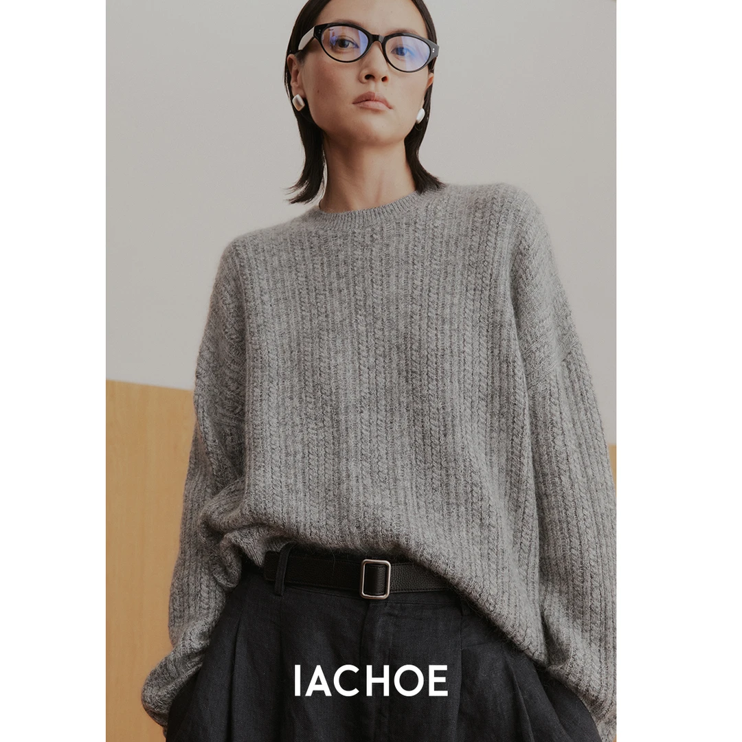 IACHOE时髦绞花百搭针织毛衣3561505004毛衣女秋冬