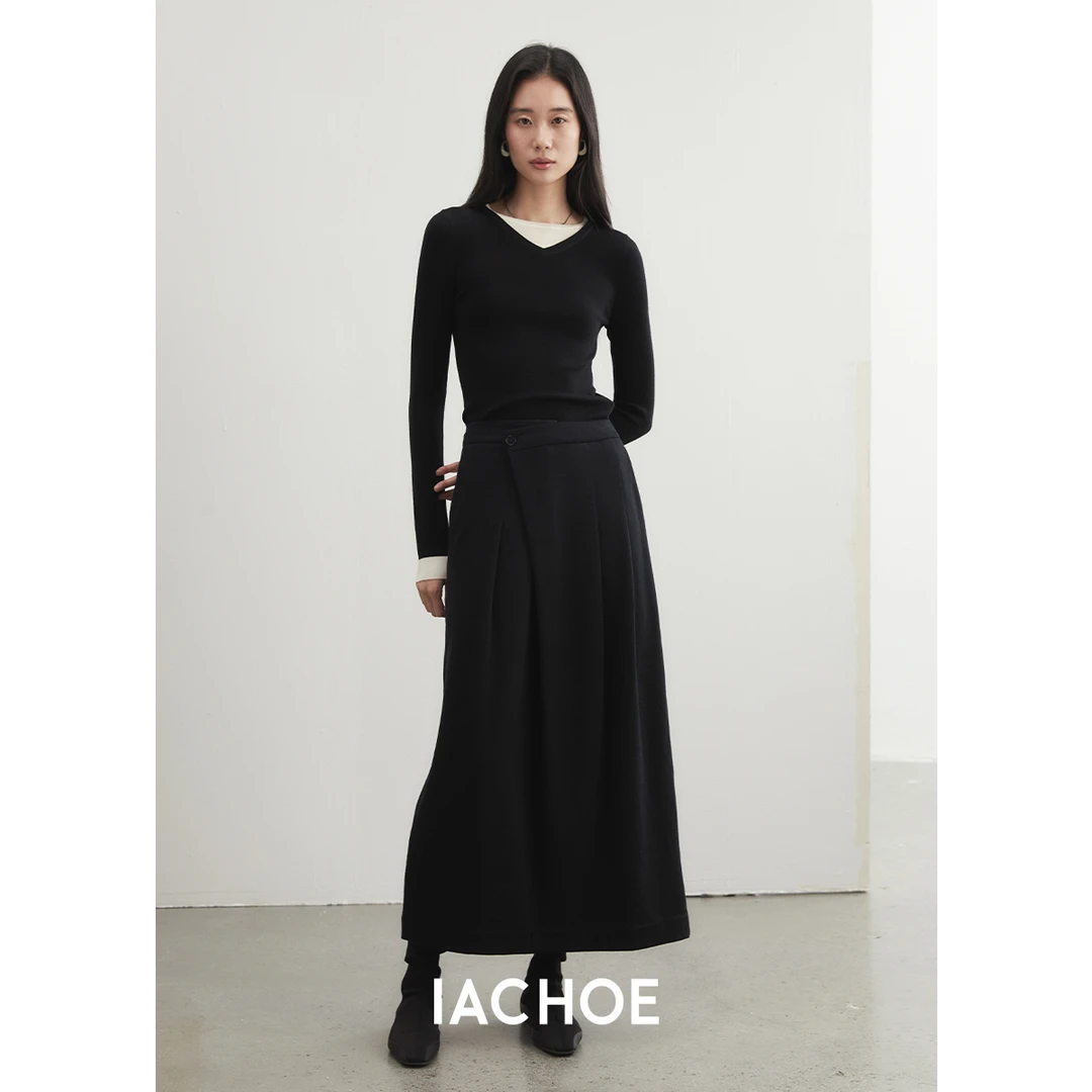 IACHOE新款镶边修身长袖毛衣3461505025