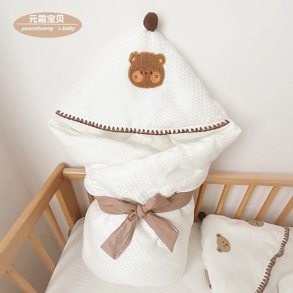 元霜宝贝竹纤维婴儿抱被纱布新生儿包被春秋初生包单包裹被子夏季