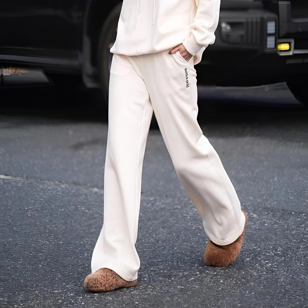 mithworld长裤｜浅杏色休闲针织长裤5773