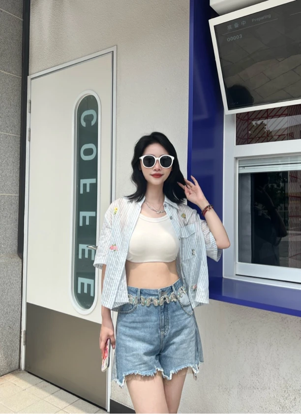 mithworld｜细条纹刺绣衬衫5413