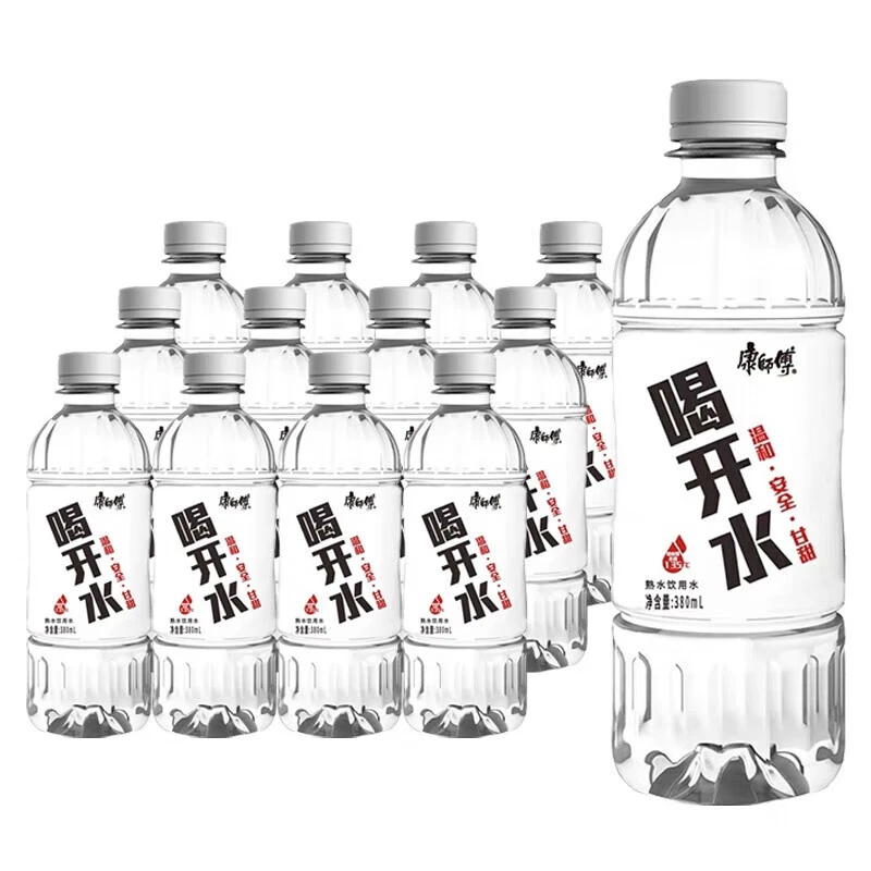 康师傅喝开水380ml瓶熟水温和高温杀菌家庭装小瓶便携瓶装水