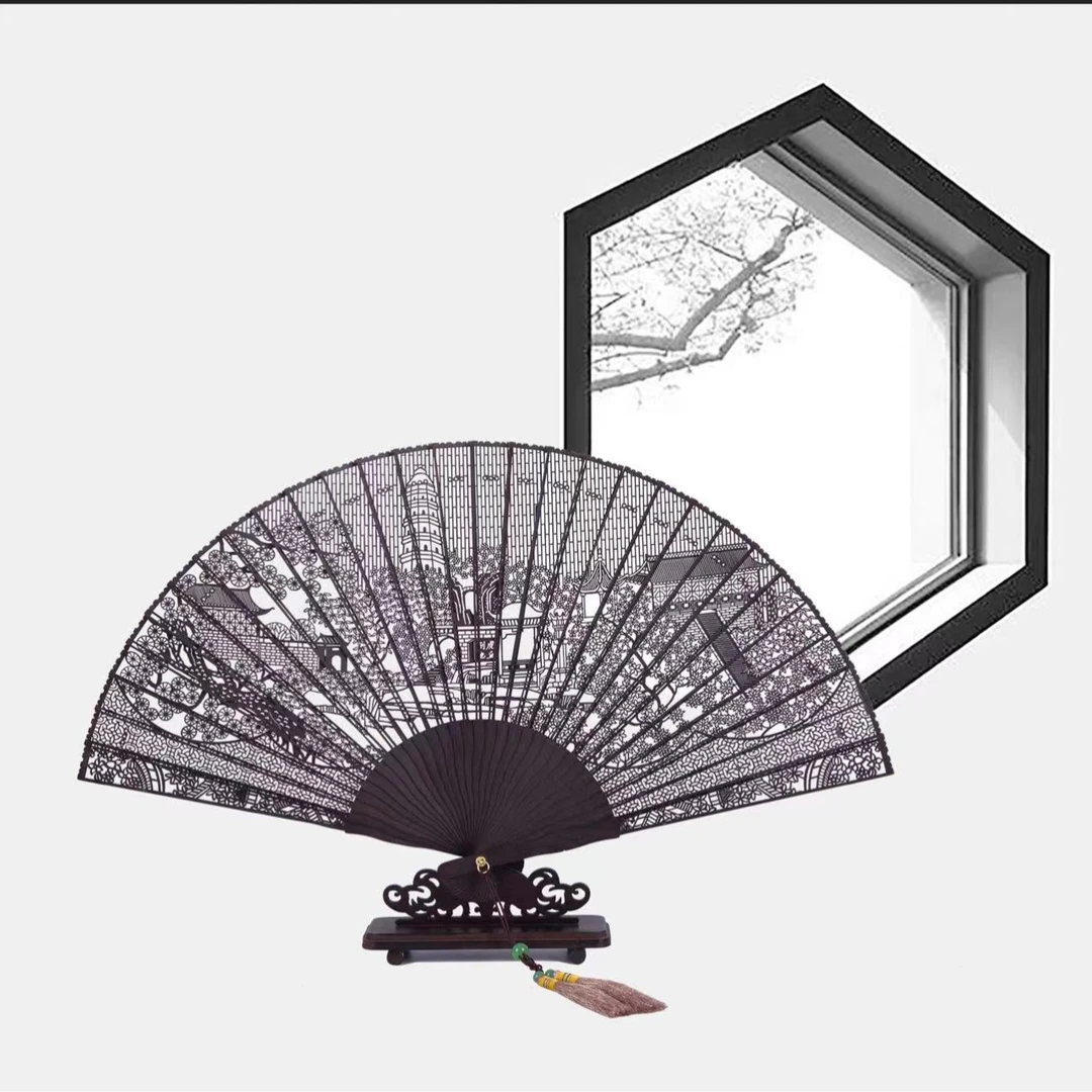 丝迷 乌木定制款扇子国风中国风