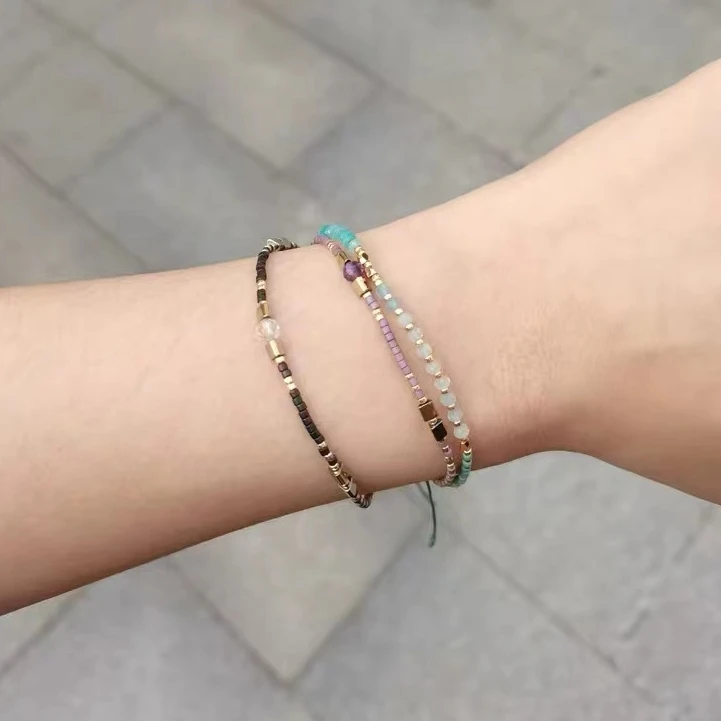 VIKIKO 非金属布艺手链 绿色考研幸运小礼物学生闺蜜编织甜美手绳