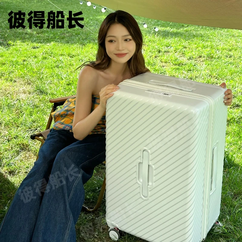 宽拉杆大容量网红5轮加厚承重结实密码箱旅行行李箱白行李拉杆箱