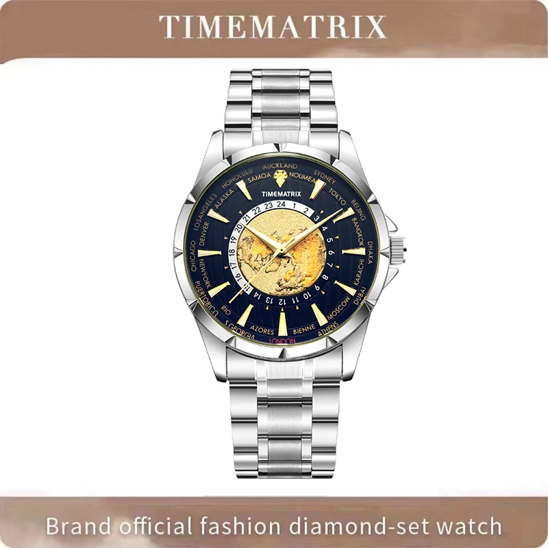 【中南远华】TIMEMATRIX时尚高档含金真钻男款机械腕表-TMX8369雷神