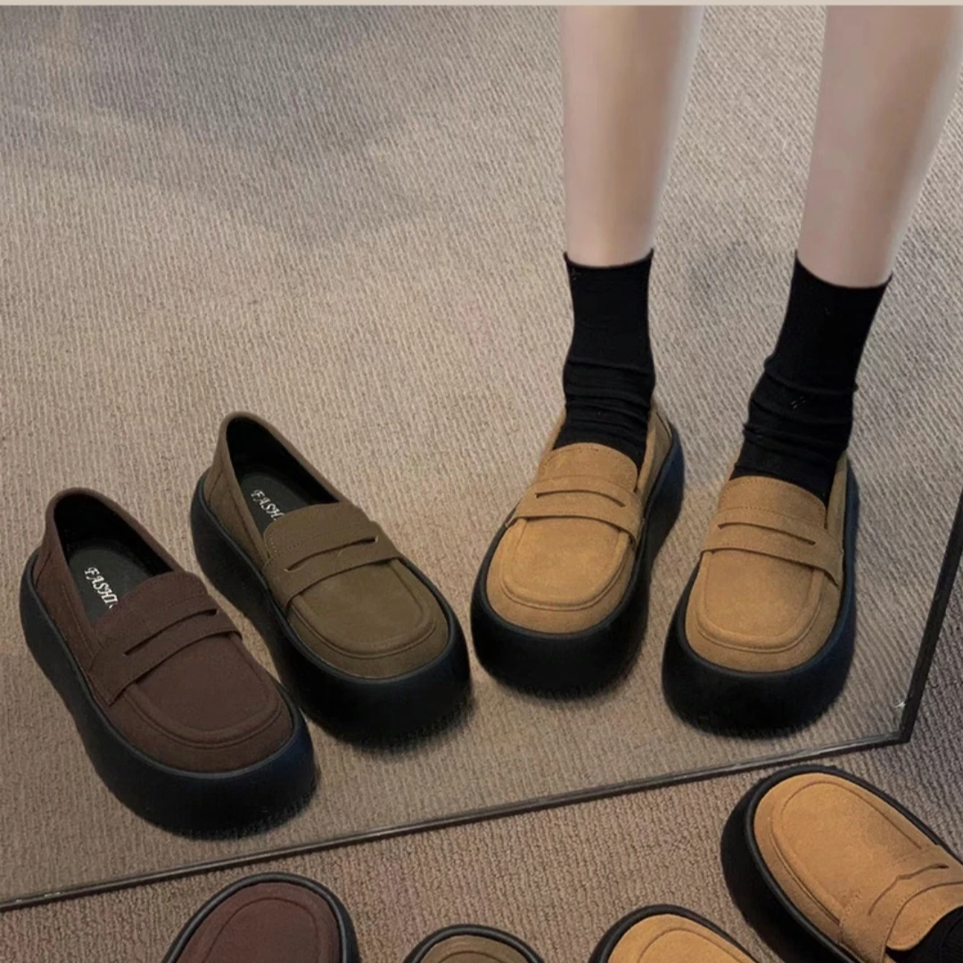 厚底网红爆款秋季新款百搭时尚气质复古乐福鞋168-10