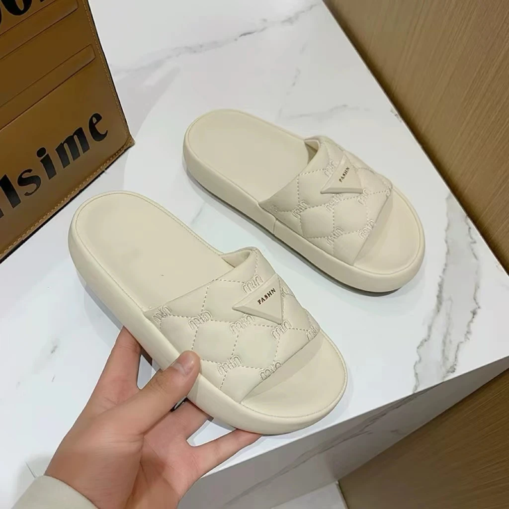 法式晚风拖鞋女夏季新款配裙子仙女风凉拖鞋A57(三角标拖鞋）