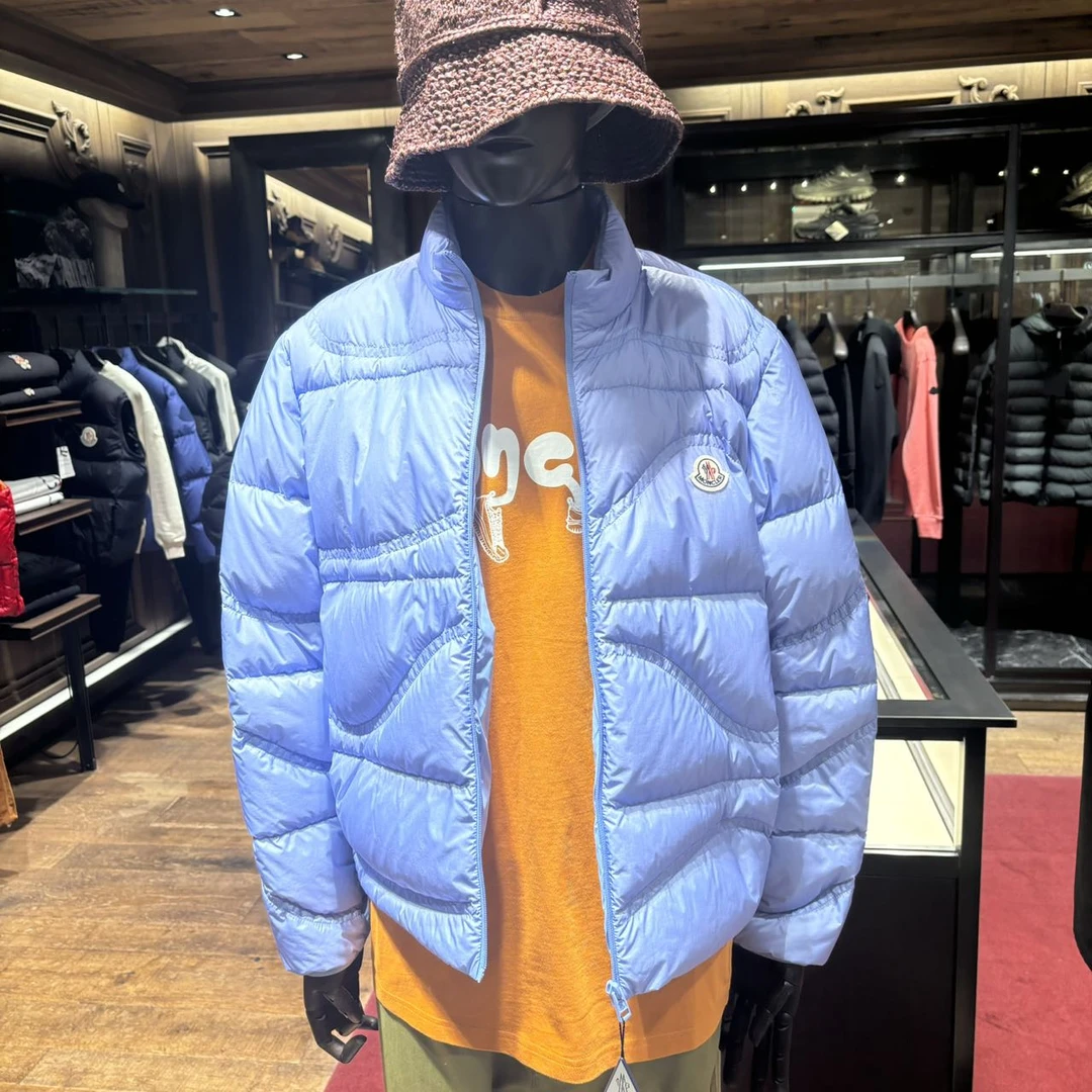 全新未使用 蒙口 /GG/tayrona男士蓝色短款羽绒服夹克外套