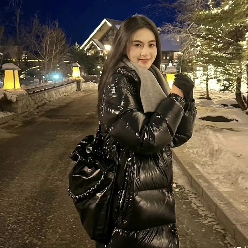 未使用 MONCLER 盟可睐/GG/CAVETTAZ女士黑色长款羽绒服  福利价