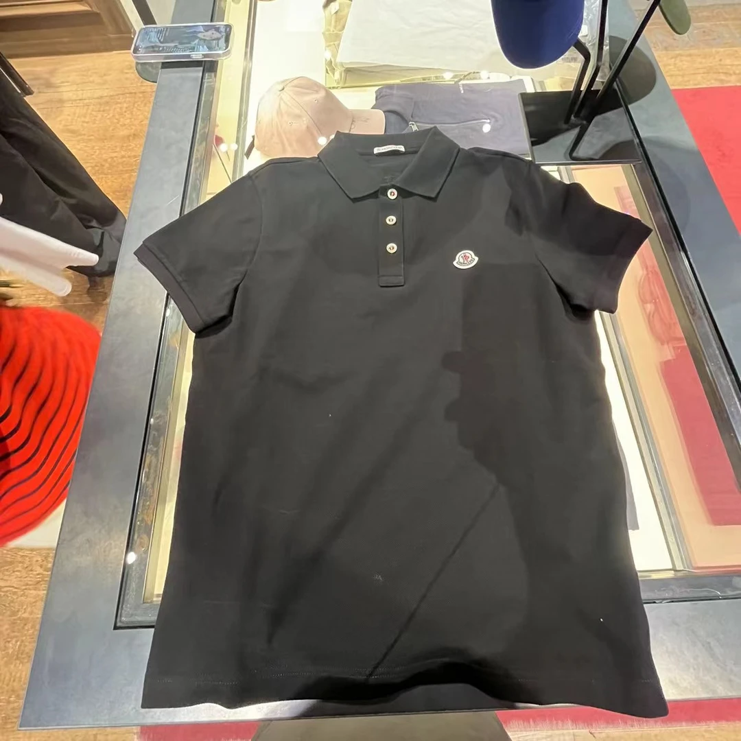 全新未使用 蒙口 /GG/男士春夏黑色百搭休闲短袖POLO衫  MAGLIA