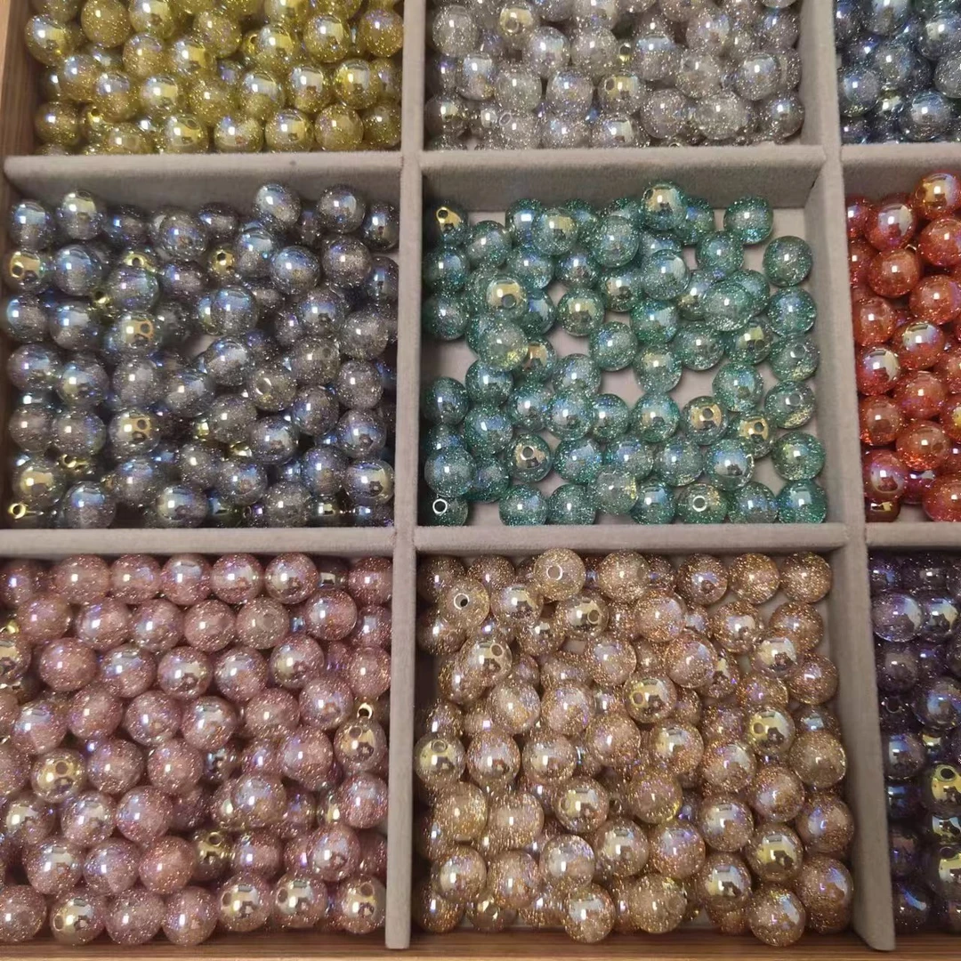 【海家】灵动 双色彩钻砂直孔圆珠卡12 手工DIY