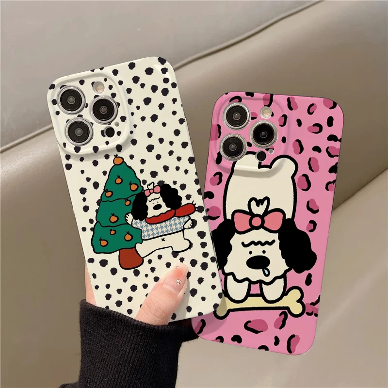 圣诞斑点狗【苹果】菲林手机壳全包边高颜值轻薄耐脏卡通iPhone15