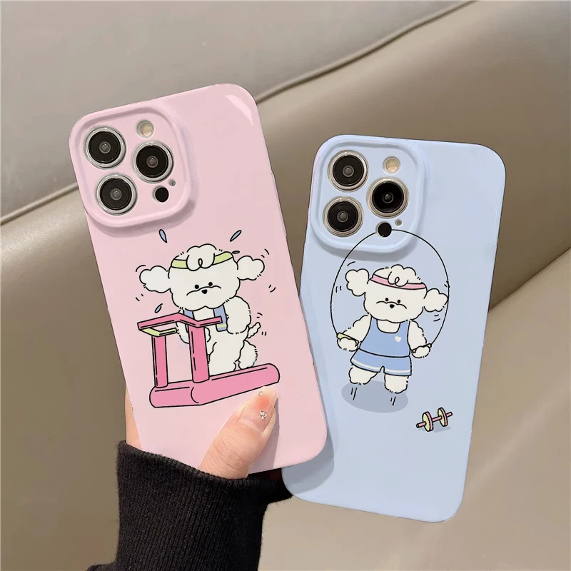 健身小狗【苹果】菲林手机壳全包边高颜值轻薄耐脏网红卡通iPhone