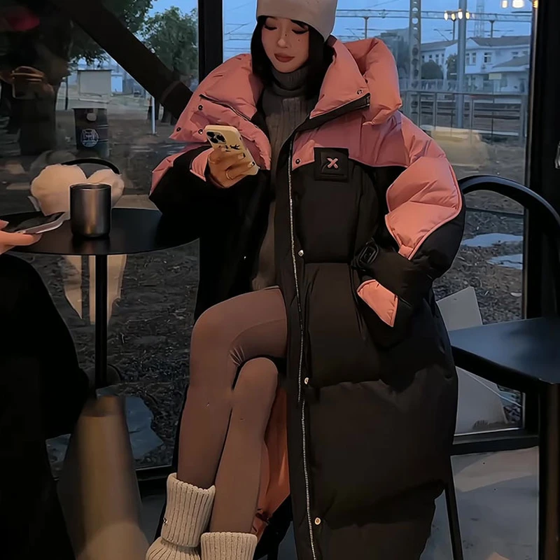 2024年棉服连帽加厚情侣长款韩版冬季情侣宽松时尚潮流保暖2506！！