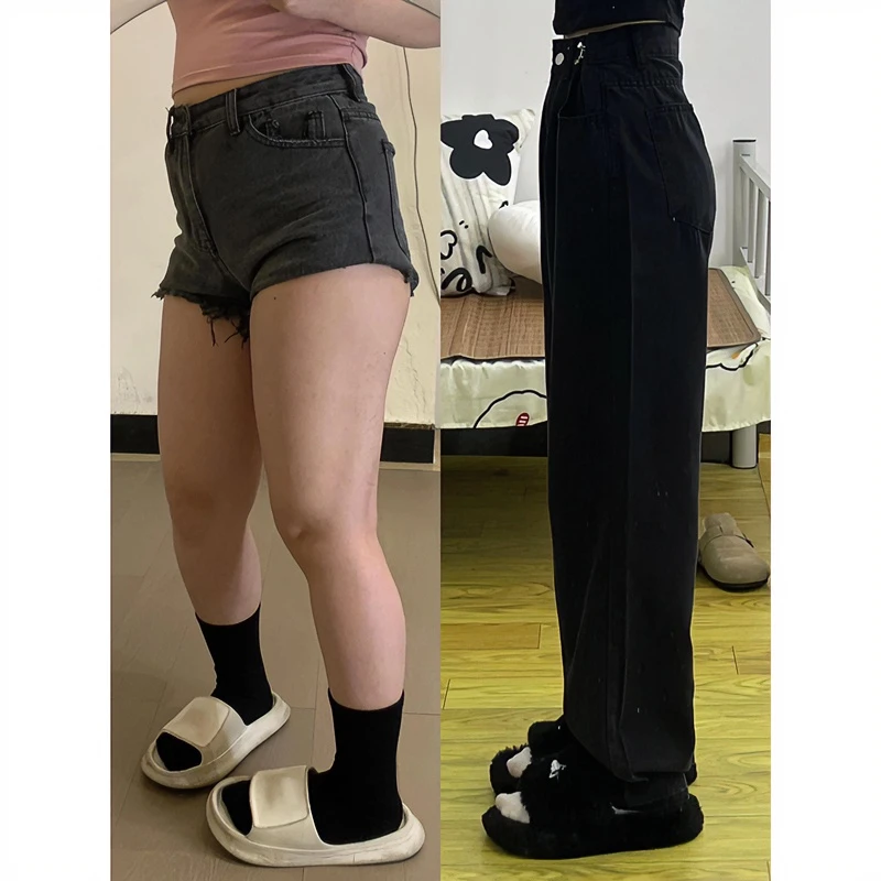 300斤大码夏季薄款天丝牛仔裤女胖mm遮胯显瘦宽松直筒阔腿裤