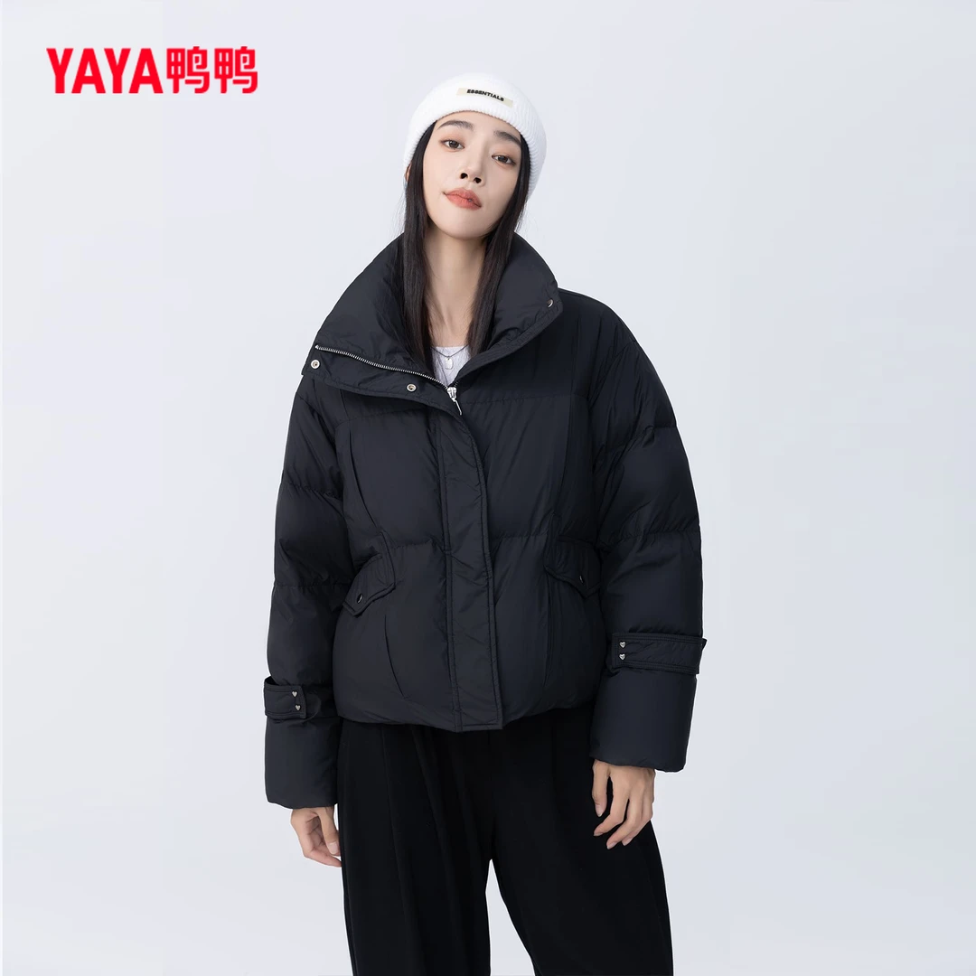 YAYA/鸭鸭百搭韩版立领秋冬鸭绒爆款女士短款羽绒服YE3B609842N